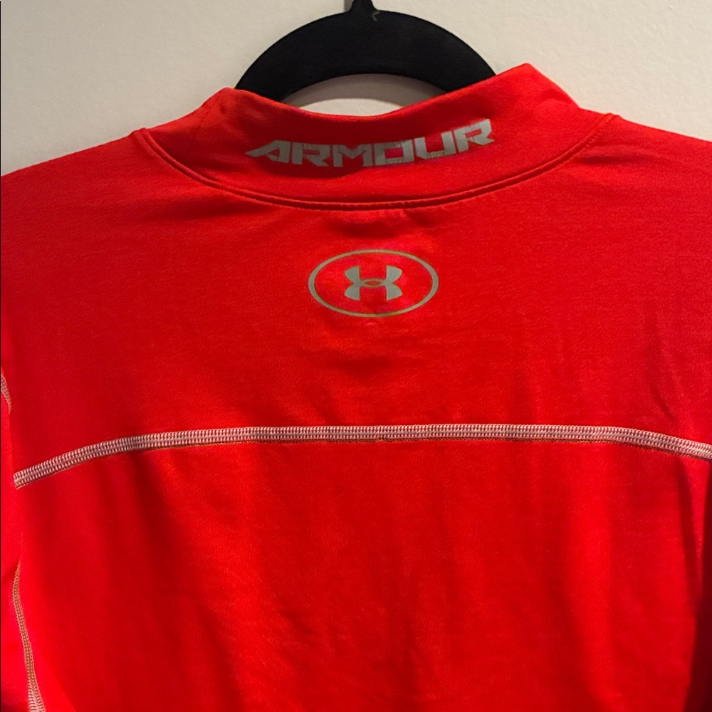 Under Armour Men's Bright Red Rash Guard - Picture 4 of 4